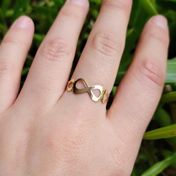 New Classic Gold Simple Dainty Infinity Ring Band & Toe Ring - Picture 1 of 7